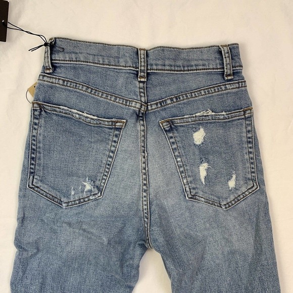 Reformation High Waisted Skinny Denim Jeans Size 23 Blue Maui Distressed NWT - Picture 9 of 15